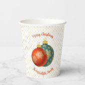 Weihnachtsornamente Papiertasse Pappbecher (Rückseite)