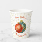 Weihnachtsornamente Papiertasse Pappbecher (Vorderseite)