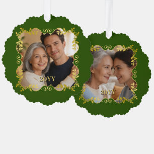Weihnachtsornamente Rahmen - Quadratisch 3D + dein Ornament Karte