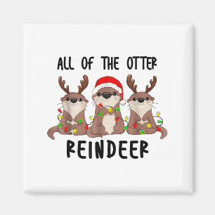 Weihnachtsotter süß alle Otter-Rentiere Magnet