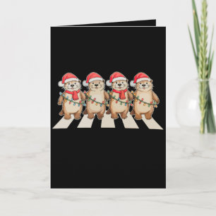 Weihnachtsotter Xmas Lichter Santa Hut Feiertag Karte