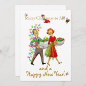 Weihnachtspaar Frohe Weihnachtsgrüße Feiertagskarte (Vorne/Hinten)