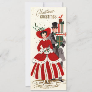 Weihnachtspaar im Vintage-Stil Feiertagskarte