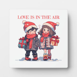 Weihnachtspaar - Liebe liegt in der Luft Fotoplatte