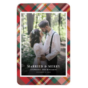 Weihnachtspaare Foto Verheiratet und frohe Ferien Magnet