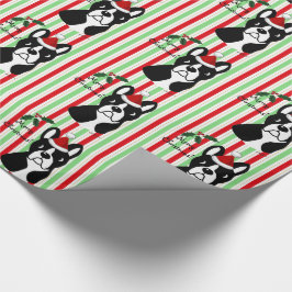 WeihnachtsPackpapier Bostons Terrier Geschenkpapier