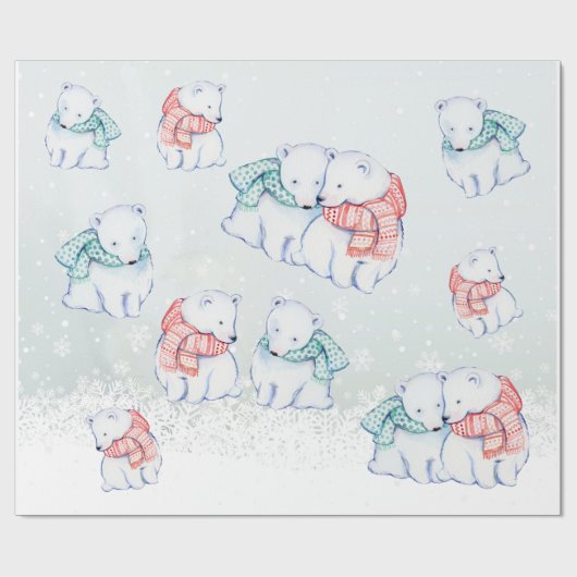 WEIHNACHTSPackpapier. EISBÄR-GESCHENK-VERPACKUNG Geschenkpapier (Flach)