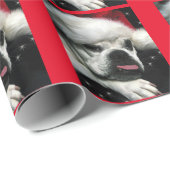 WeihnachtsPackpapier-Englisch-Bulldogge Geschenkpapier (Rolleneckpunkt)