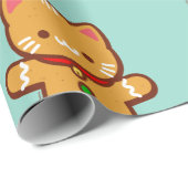 WeihnachtsPackpapier - hungriger Katzen-Lebkuchen Geschenkpapier (Rolleneckpunkt)