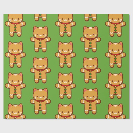 WeihnachtsPackpapier - LEBKUCHENCAT Geschenkpapier (Flach)