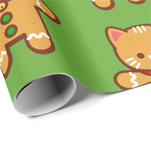 WeihnachtsPackpapier - LEBKUCHENCAT Geschenkpapier (Rolleneckpunkt)