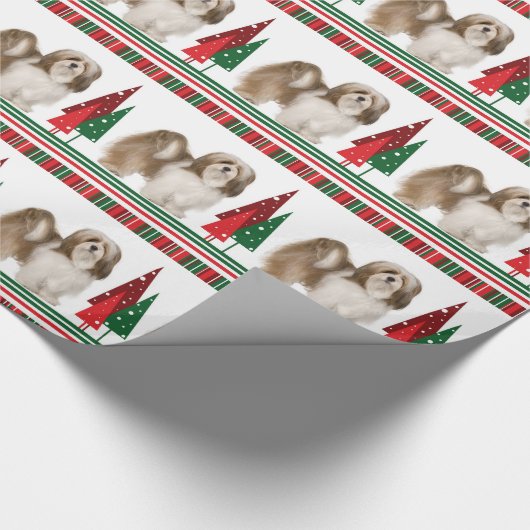 WeihnachtsPackpapier Lhasas Apso Geschenkpapier (Ecke)