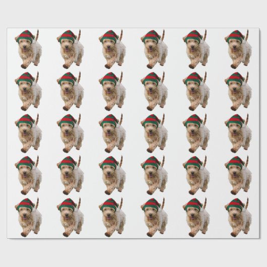 WeihnachtsPackpapier mit goldenem Gekritzel Geschenkpapier (Flach)