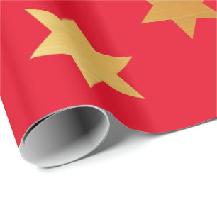 WeihnachtsPackpapier mit goldenen Sternen Geschenkpapier