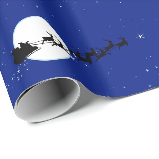 WeihnachtsPackpapier mit Ren und einem Mond Geschenkpapier (Rolleneckpunkt)