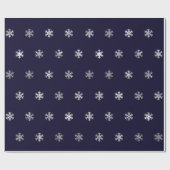 WeihnachtsPackpapier mit silbernen Schneeflocken Geschenkpapier (Flach)