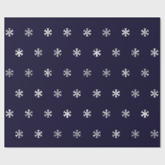 WeihnachtsPackpapier mit silbernen Schneeflocken Geschenkpapier (Flach)