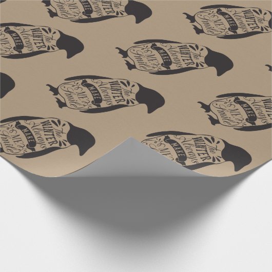 WeihnachtsPackpapier - Pinguin Geschenkpapier (Ecke)