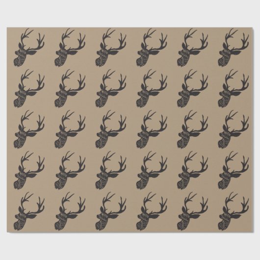 WeihnachtsPackpapier - Rotwild Geschenkpapier (Flach)