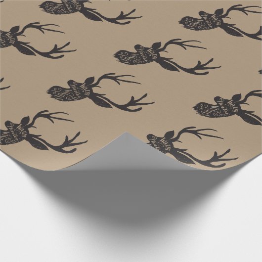 WeihnachtsPackpapier - Rotwild Geschenkpapier (Ecke)