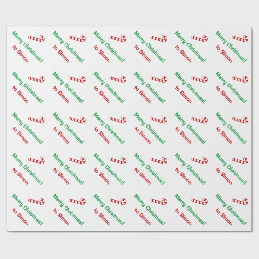 WeihnachtsPackpapier | Zuckerstange giftwrap Geschenkpapier (Flach)