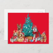 Weihnachtspackung unter der Baumpostkarte Postkarte (Vorne/Hinten)