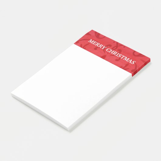 Weihnachtspads Post-it Note Pads Red Damask Post-it Klebezettel (angewinkelt)