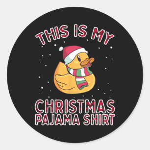 Weihnachtspajamas für Familien-Enten Das ist mein Runder Aufkleber