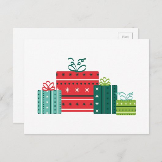 Weihnachtspakete Feiertagspostkarte (Vorne/Hinten)