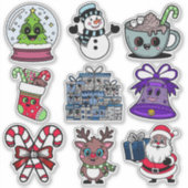 Weihnachtspakete für Kinder - Festlich, Feiertag Aufkleber (Vorderseite)