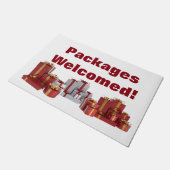 Weihnachtspakete willkommen fußmatte (Schrägansicht)