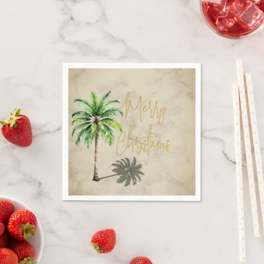 Weihnachtspalm Elegant Gold Merry Serviette (Beispiel)