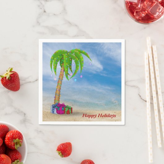 Weihnachtspalme am Strand Serviette (Beispiel)