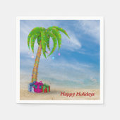 Weihnachtspalme am Strand Serviette (Vorderseite)