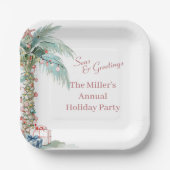 Weihnachtspalme an der Küste Pappteller (Vorderseite)