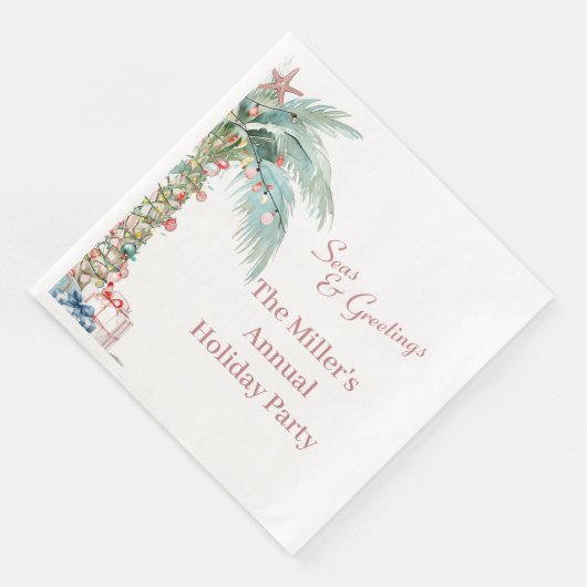 Weihnachtspalme an der Küste Serviette (Ecke)