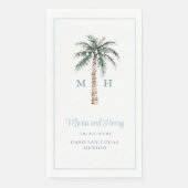 Weihnachtspalme | Beach Wedding Monogram Serviette (Vorderseite)