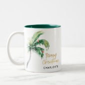 Weihnachtspalme Tree Custom Zweifarbige Tasse (Links)