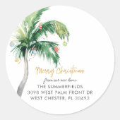 Weihnachtspalme Tree Feiertag Ankündigung Bewegung Runder Aufkleber (Vorderseite)