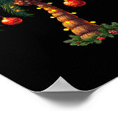Weihnachtspalme Tree Festliche Lichter Niedlich Tr Poster (Ecke)