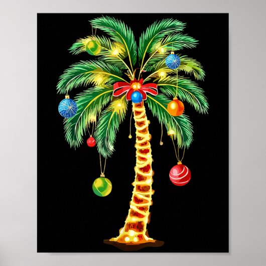 Weihnachtspalme Tree Hawaiian Xmas Poster (Vorne)