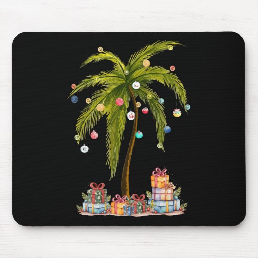 Weihnachtspalme Tree Light Hawaiian Tropical Funny Mousepad (Vorne)