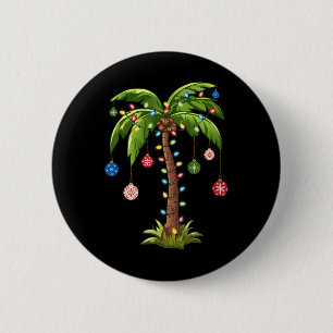 Weihnachtspalme Tree Light Hawaiian Tropical Xmas Button
