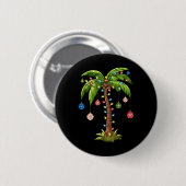 Weihnachtspalme Tree Light Hawaiian Tropical Xmas  Button (Vorne & Hinten)