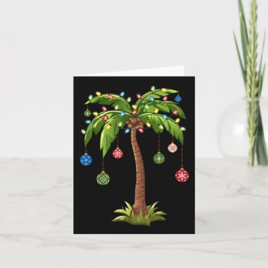 Weihnachtspalme Tree Light Hawaiian Tropical Xmas  Karte (Vorderseite)