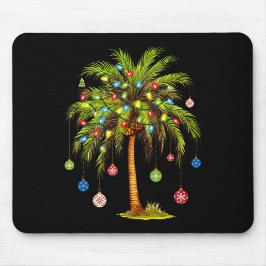 Weihnachtspalme Tree Light Hawaiian Tropical Xmas Mousepad (Vorne)