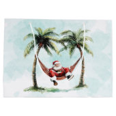 Weihnachtspalme Tree Santa Hammock Tropical Große Geschenktüte (Rückseite)
