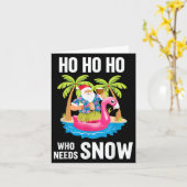 Weihnachtspalme Tree Santa Surfing Beach Urlaub X Karte (Gelbe Blume)