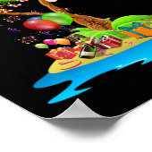 Weihnachtspalme tropische Xmas Coconut Matching Poster (Ecke)