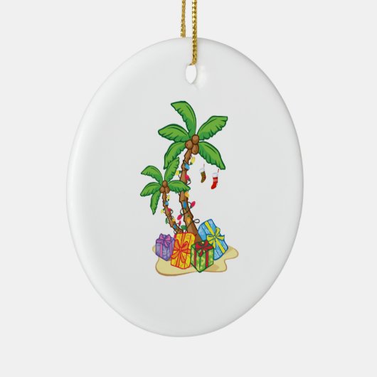 Weihnachtspalme tropische Xmas Kokospalmen Lichter Keramik Ornament (Rechts)